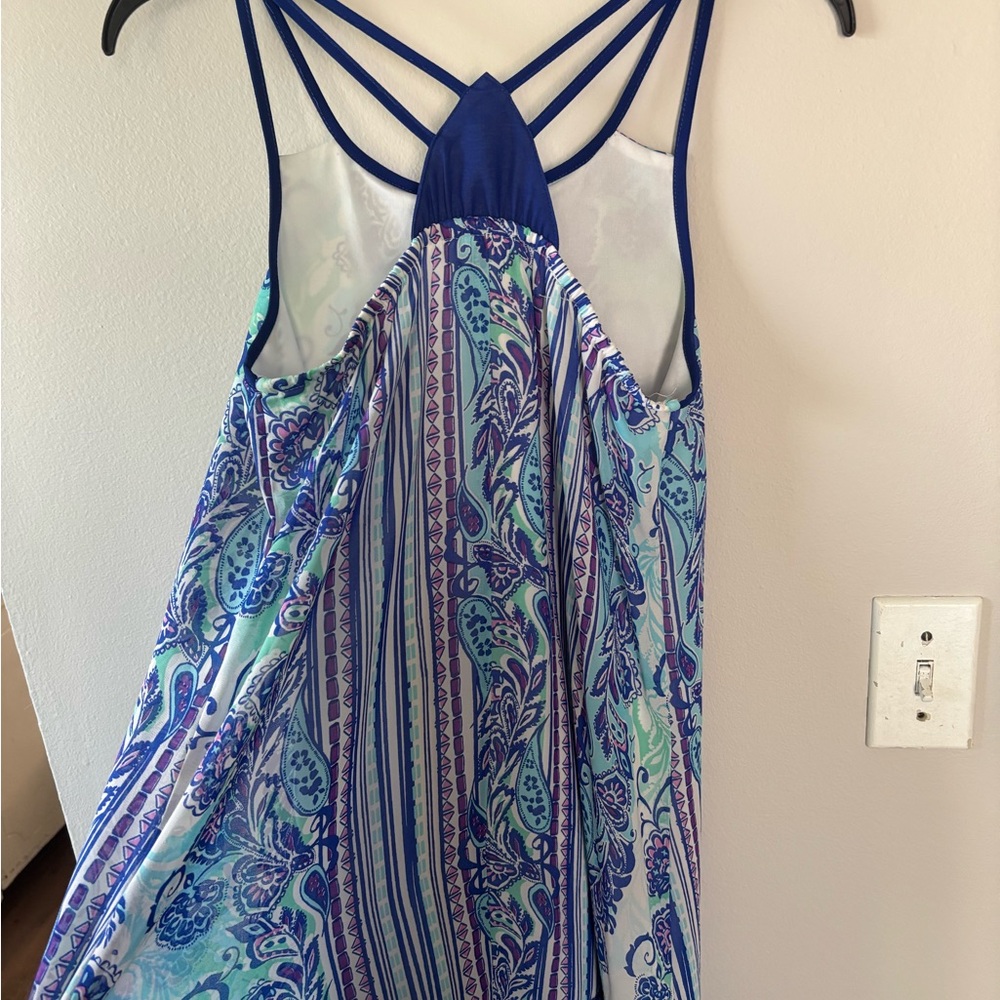 My Michelle Blue and Purple Patterned Dress